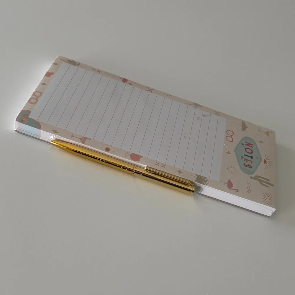 Lady Jayne Tropical Vacation Themed  Magnetic Notepad with 100 Sheets & Gold Pen